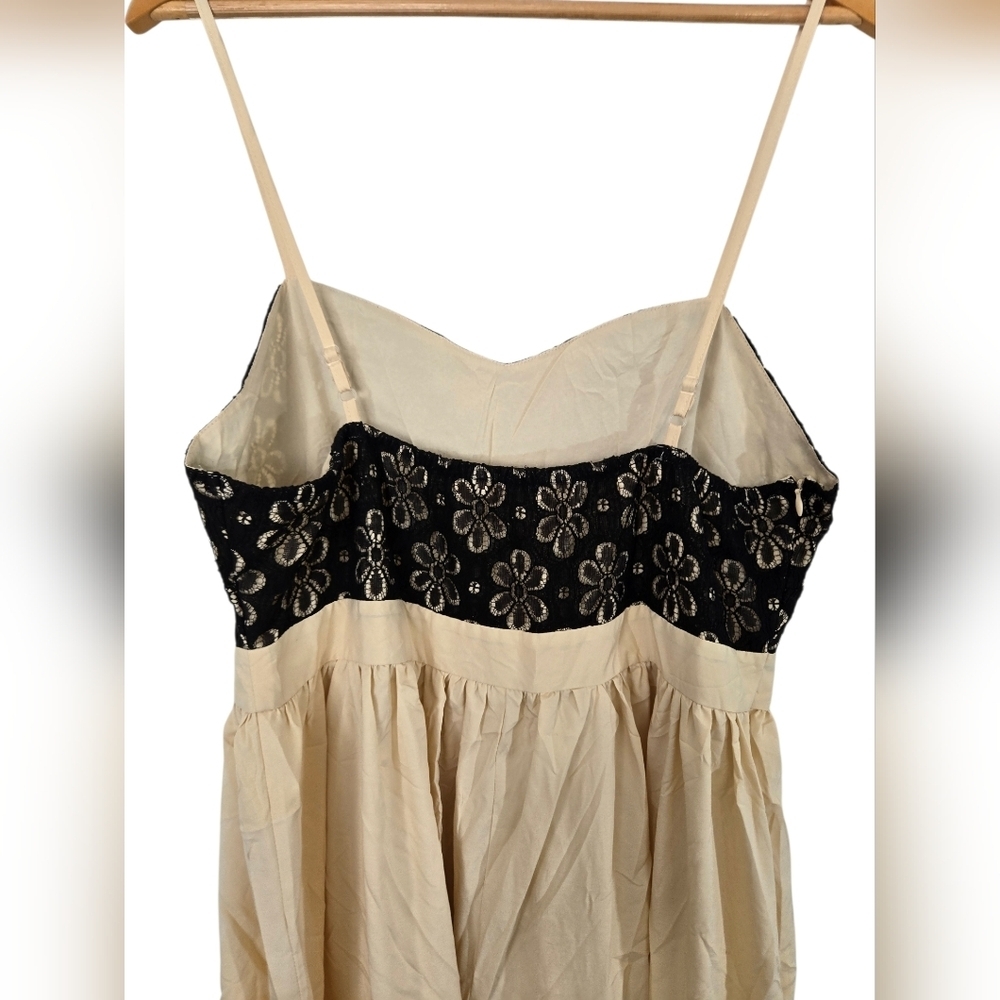 Rosegal Strapless Fit & Flare Dress Size Large Black & Beige Floral Lace - Picture 6 of 8